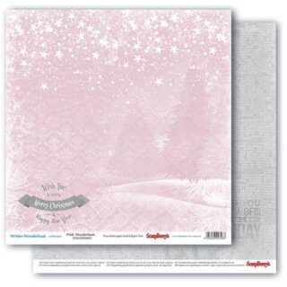 Scrapbooking Paper Pink Wonderland Winter