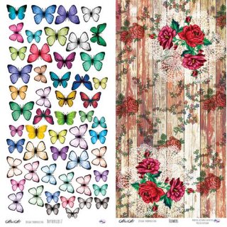 ScrapBerrys Motivpapier "Butterflies 2/Flowers""