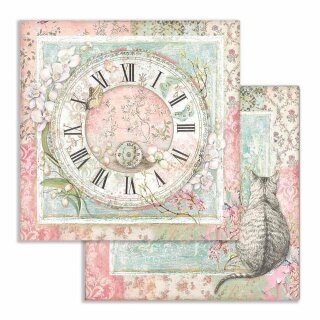 Scrapbooking Paper Clock & Cat Katze