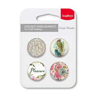 ScrapBerrys Deco Button Pleasure Vogel